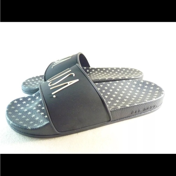 Rae Dunn Women shoes sandals Blue Slide Wedge Size 9 SKU 10608 NEW - Picture 2 of 7